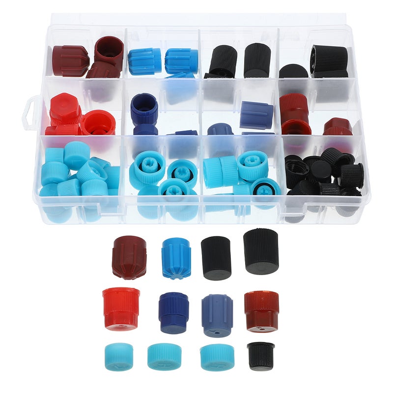 Valve Core Caps, Protects Air Conditioning Units, Compatible with R134a R12 Systems - Image 1