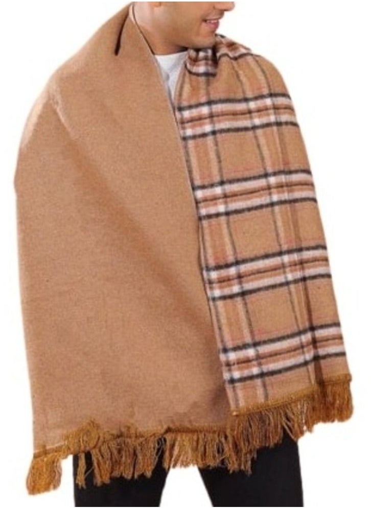 Generic - Double Face Solid and Plaid Check Carreau Pattern Wool Winter - Image 1