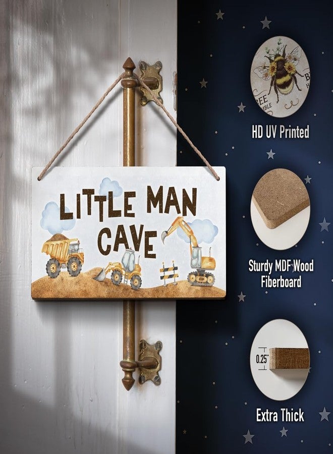 YZEXEZY Construction Boy Room Decor-Little Man Cave Sign 6"x12" Construction Wall Decor Hanging Plaque for Toddler Room,Kids Bedroom,Nursery Boys Playroom - Image 2