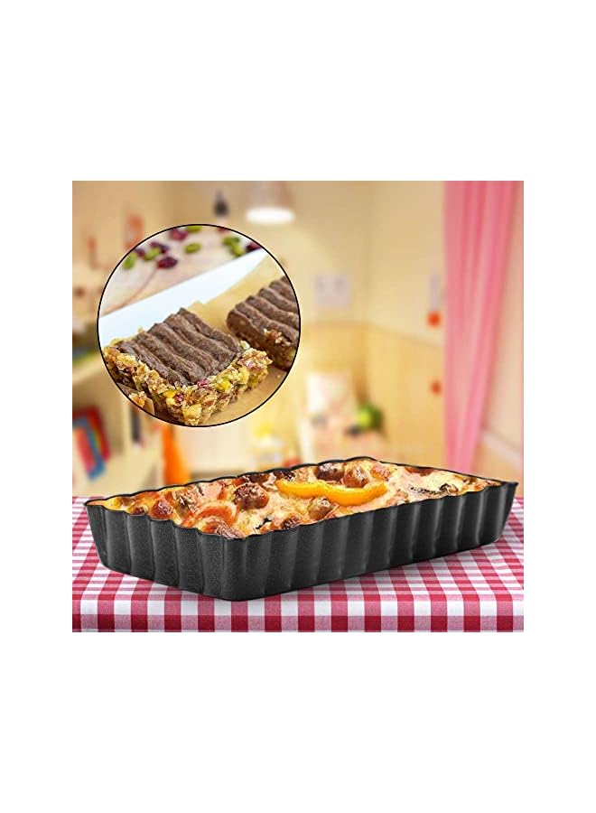 KASTWAVE Mini Tart Pan Set of 4 Rectangular Non-Stick 4 Inch Quiche Pan Loose Removable Bottom Tart Pan for Pies, Quiche Bakeware, Cheese Cakes, Desserts - Image 3