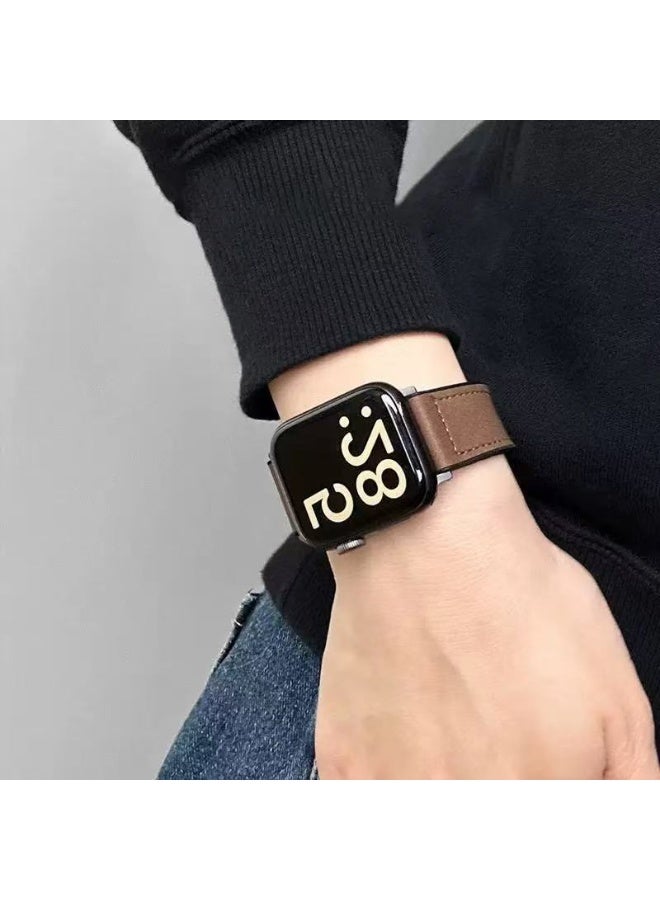 Watch Band Compatible for Apple Watch Series Band 42mm 44mm 45mm 46mm 49mm women, Genuine Leather Double Tour Designed Slim Replacement Strap for iWatch Series10 9 8 7 6 SE - Image 3