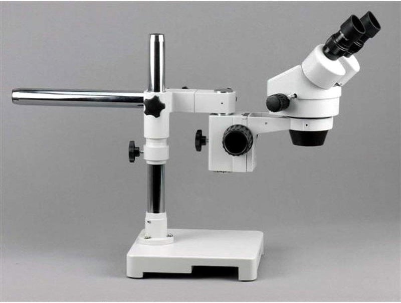 AmScope AmScope SM3B Professional Binocular Stereo Zoom Microscope WH10x Eyepieces 7X45X Magnification 07X45X Zoom Objective Ambient Lighting SingleArm Boom Stand  - Image 4