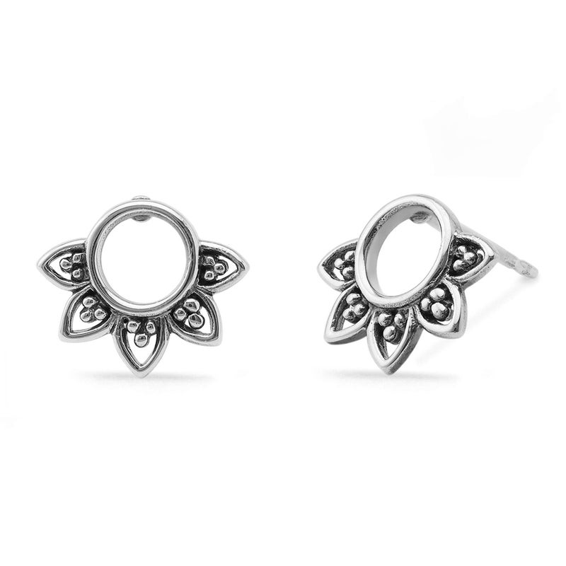 Boma Jewelry Sterling Silver Balinese Filigree Circle Stud Earrings - Image 2