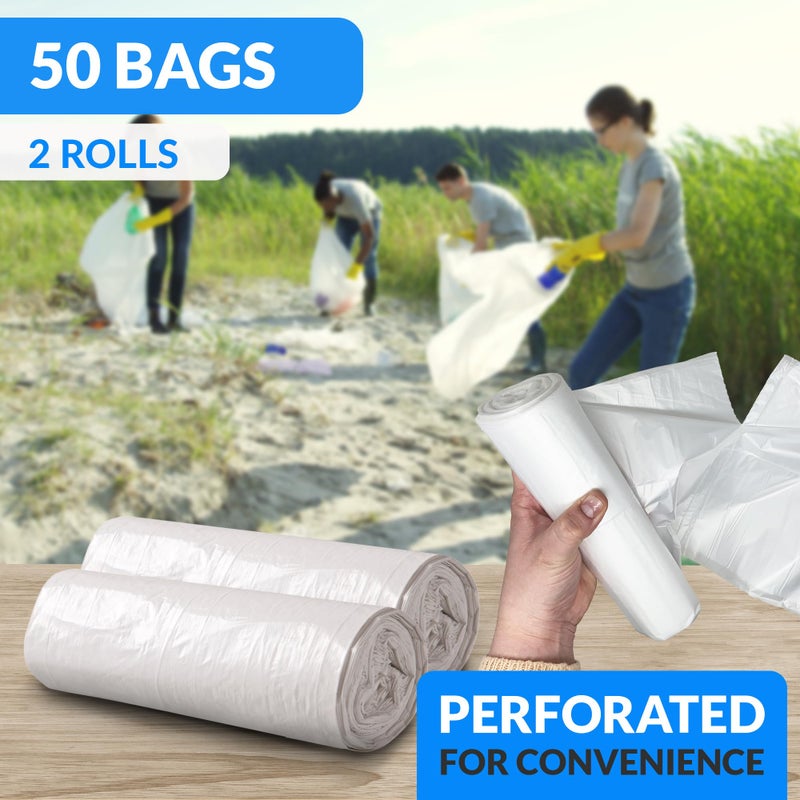 Reli. 50 Gallon Trash Bags Heavy Duty (50 Count) | Clear | Twist Ties Included | Extra Tough, Leak-Proof Garbage Bags | Ideal for Large Clean Ups - Image 5