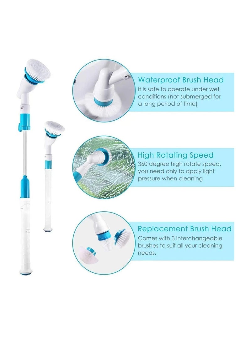 Hurricane - Power Spin Scrubber Cleaning Brush Upgraded Electric Scrubber With 3 Brush Heads, Extension Handle, Rechargeable Battery Turbo Cordless Handheld Brush For Bathroom, Floor, Tile, Shower, Bathtub - Image 1