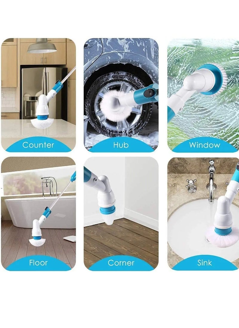 Hurricane - Power Spin Scrubber Cleaning Brush Upgraded Electric Scrubber With 3 Brush Heads, Extension Handle, Rechargeable Battery Turbo Cordless Handheld Brush For Bathroom, Floor, Tile, Shower, Bathtub - Image 1