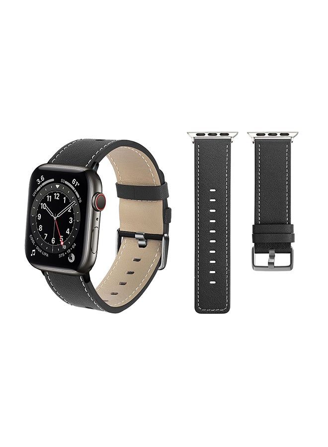 فيسوس شريط استبدال الجلود الأصلي لسلسلة Apple Watch Series 6/SE/5/4/3/2/1 أسود