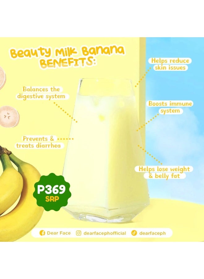 dear face Beauty Milk Banana Japanese Banana Collagen Probiotic Powder Drink for Beauty & Gut Wellness 180g - Image 1