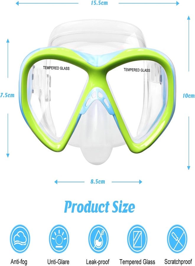 ACQCES Kids Swim Goggles Snorkel Diving Mask for Boys Girls Ages 5-15, Anti-Fog Swimming Goggles with Nose Cover (1PCS Blue&Yellow) - Image 2
