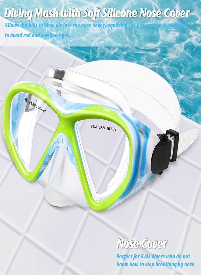 ACQCES Kids Swim Goggles Snorkel Diving Mask for Boys Girls Ages 5-15, Anti-Fog Swimming Goggles with Nose Cover (1PCS Blue&Yellow) - Image 3