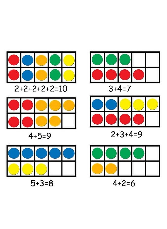 BAIVYLE Giant Magnetic Ten Frame Set 5 Ten Frames And 55 Magnetic Math Counters, Math Manipulatives Games For Kids, Classroom Toys For Kindergarten Learning Materials Homeschool Supplies  - Image 2