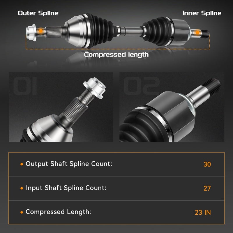 BRTEC 3.6L V6 Front CV Axle Shaft Assembly for Chevy Malibu, Pontiac G6, Saturn Aura - Left Driver Side - Image 2