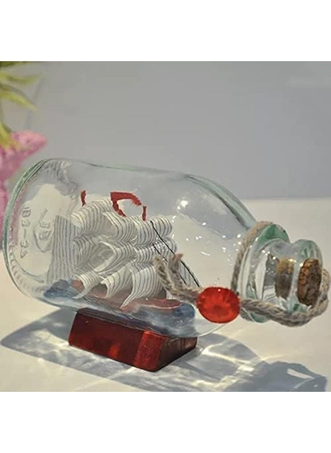 Generic FAB D'COR Glass Bottle Ship Inside With Light, Gift Glass Bottle Ship Inside Bottle Gift for Loved Ones Decorative Showpiece  - Image 3