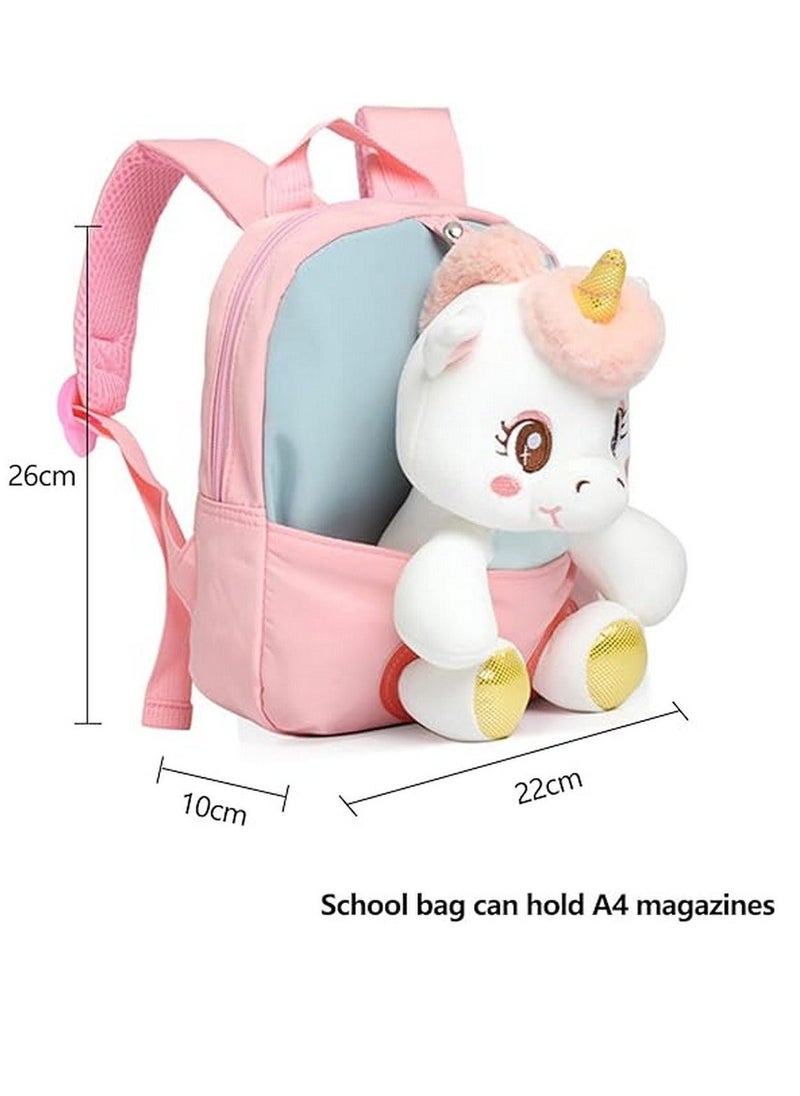 RATSAW Adorable Backpack for Toddler Kids Cute Plush Animal Toy for Girl Mini Schoolbag with Plush Animal for Preschool Child  - Image 4