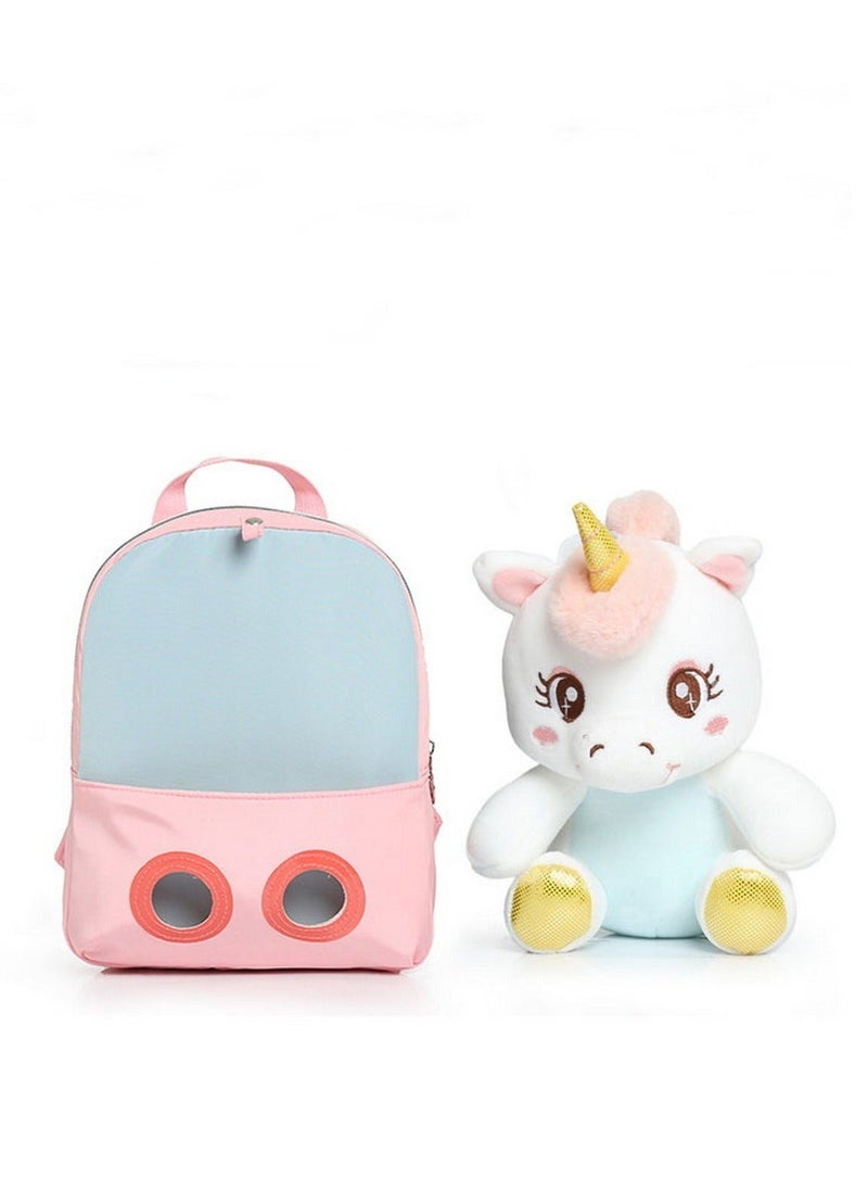 RATSAW Adorable Backpack for Toddler Kids Cute Plush Animal Toy for Girl Mini Schoolbag with Plush Animal for Preschool Child  - Image 3
