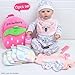 Pedolltree 13 Pcs Set Reborn Baby Dolls Clothes Girl Outfit Accessories Pink Sheep Print for 1722 Inch Reborn Dolls Newborn Girl with Pink Strawberry Backpack Diaper - Image 4