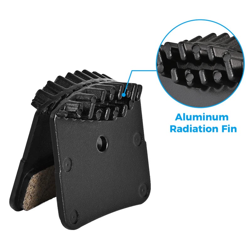 Inkesky BR-08 Disc Brake Pads Compatible with Shimano H03C / Sur-Ron/Segway X160 X260 / Talaria Sting MX3 MX4- Metal with Cooling Fin for 4-Piston Caliper - 2 Pairs - Image 3