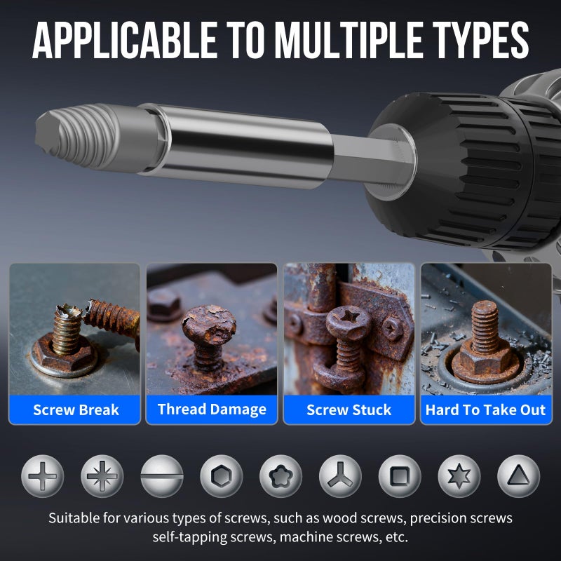 STREBITO Damaged Screw Extractor Set, 32PCS Stripped Screw Extractor with Magnetic Extension Shaft & Socket Adapter, Stripped Screws Nuts & Bolts Drill Bit Tools for Easy Removal of Rusty Broken Screw - Image 3