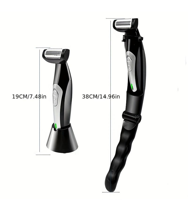 ماكينة حلاقة الظهر قابلة للشحن عبر USB بمقبض طويل طراز B12 / مقص الجسم القابل للطي بتصميم مريحي - Image 4