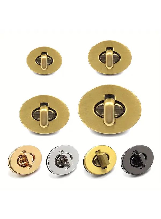 46x35mm Silvery Metal Hasp Locks 10pcs Oval Self Locking Clasps For Suitcases Jewelry Boxes Crafts - Image 1