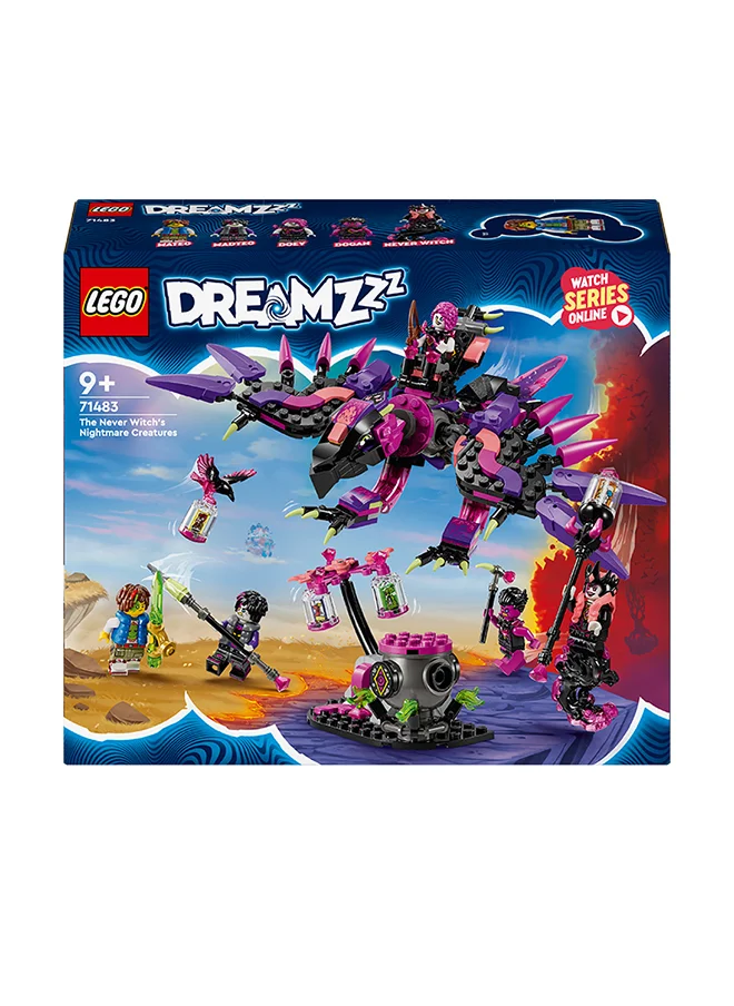 ليغو مخلوقات كوابيس ساحرة العدم من LEGO® DREAMZzz™‍‌‎، ألعاب سحرية للأطفال، يمكنكم البناء على هيئة مرجل أو شخصية ذئب أو غراب، مجموعة لعب خيالية للصبيان والبنات بعمر 9 سنوات أو أكثر 71483 (457 قطعة)