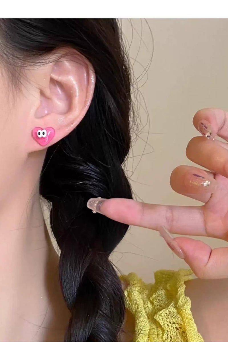 Goolsky Kawaii Cartoon Candy Resin Stud Earrings – Cute Kirby & Soot Sprite Design, Frosted Hard Candy Look, Anime-Inspired Jewelry for Girls  - Image 5