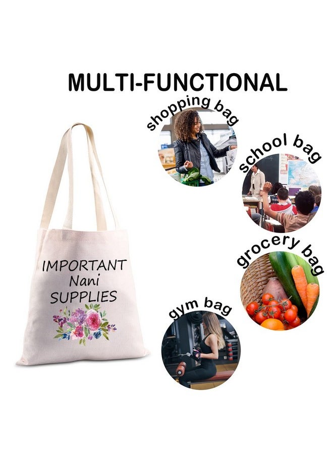JXGZSO JXGZSO Important Nani Supplies Tote Bag Grandma Birthday Gift Babysitting Bag Nani Travel Gift Canvas Tote Bag (Nani Supplies Tote)  - Image 4