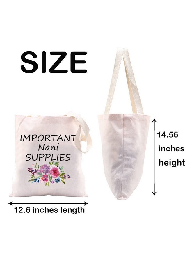 JXGZSO JXGZSO Important Nani Supplies Tote Bag Grandma Birthday Gift Babysitting Bag Nani Travel Gift Canvas Tote Bag (Nani Supplies Tote)  - Image 2