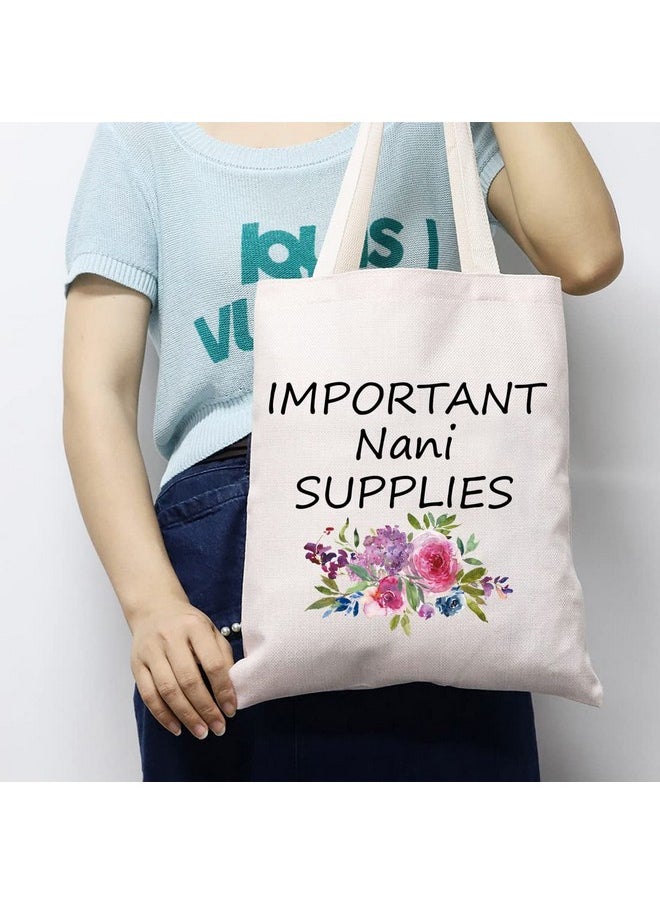 JXGZSO JXGZSO Important Nani Supplies Tote Bag Grandma Birthday Gift Babysitting Bag Nani Travel Gift Canvas Tote Bag (Nani Supplies Tote)  - Image 5