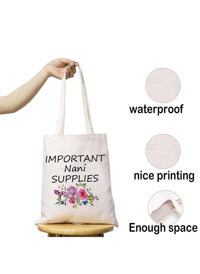 JXGZSO JXGZSO Important Nani Supplies Tote Bag Grandma Birthday Gift Babysitting Bag Nani Travel Gift Canvas Tote Bag (Nani Supplies Tote)  - Image 3