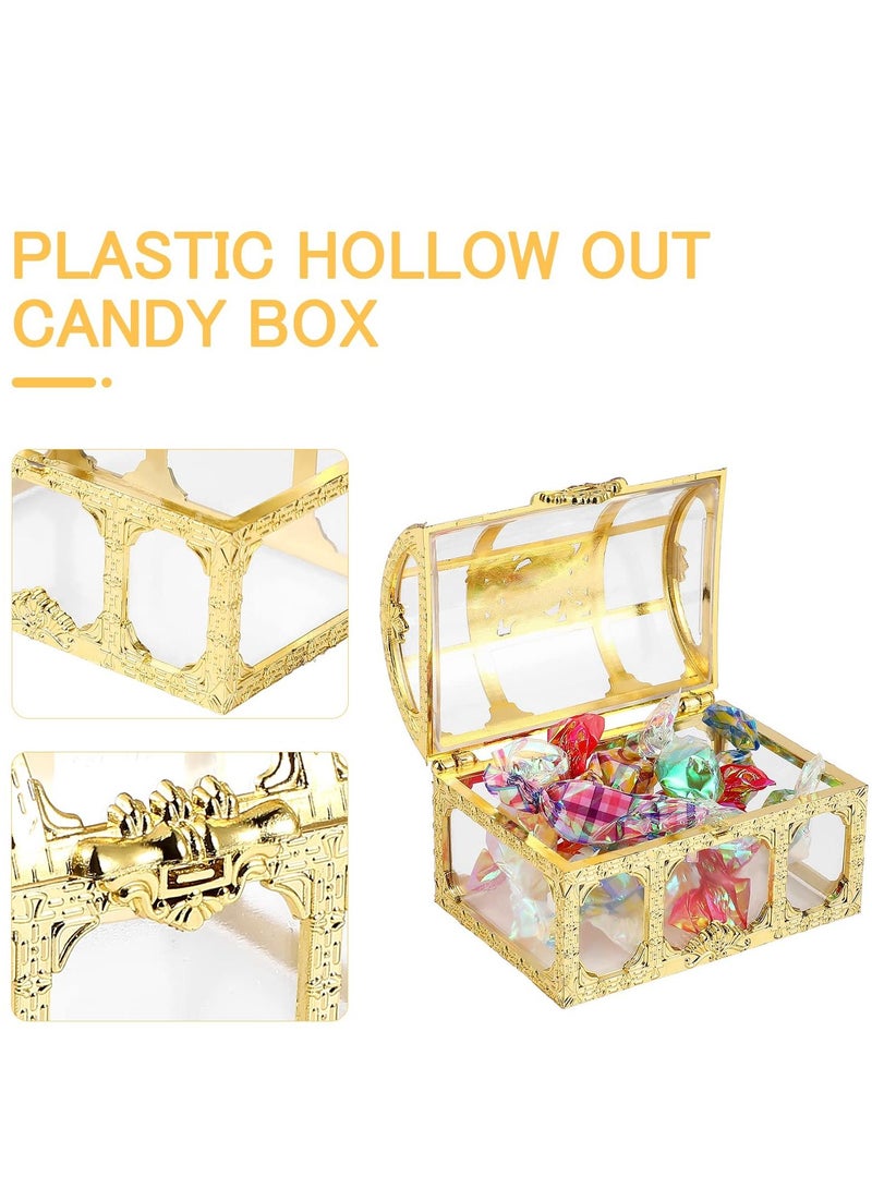 SYOSI Treasure Box Candy Box, 12 Pieces Creative Treasure Box Jar Transparent Jewelry Box Chocolate Packaging Gift Decoration Display Box for Wedding Party Anniversary Birthday Gift (gold) - Image 3