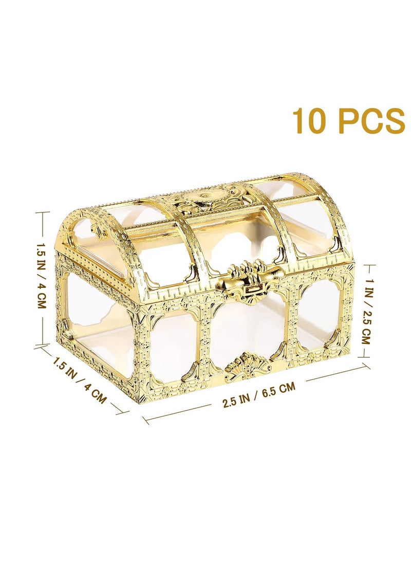 SYOSI Treasure Box Candy Box, 12 Pieces Creative Treasure Box Jar Transparent Jewelry Box Chocolate Packaging Gift Decoration Display Box for Wedding Party Anniversary Birthday Gift (gold) - Image 4