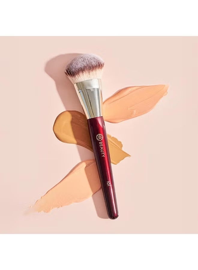 بي كيه بيوتي فرشاة BK BEAUTY - 101 فرشاة مؤسسة مخطوطة - فرشاة ماكياج مؤسسة - فرشاة الوجه للأسس السائلة أو الكريمة - Image 2