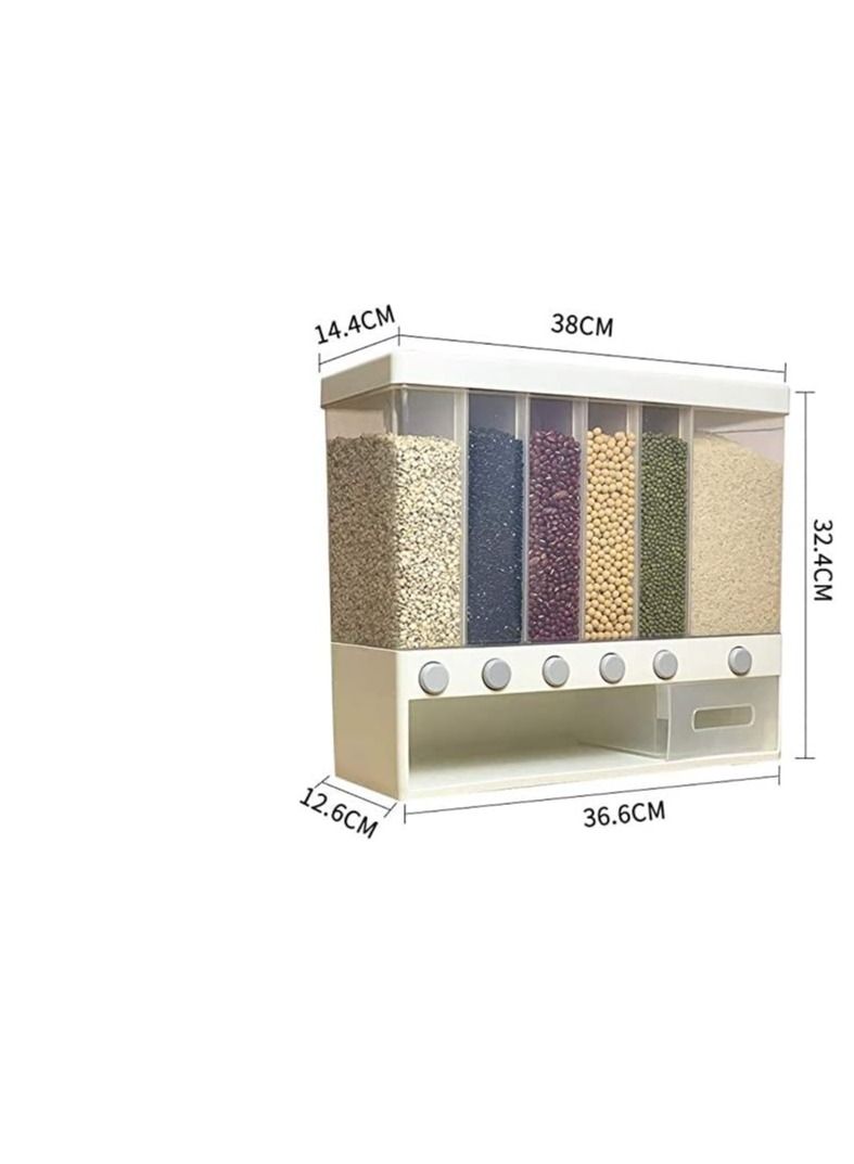 بلومنغ تايم حاوية تخزين طعام الحبوب 6 شبكات مثبتة على الحائط - Image 4