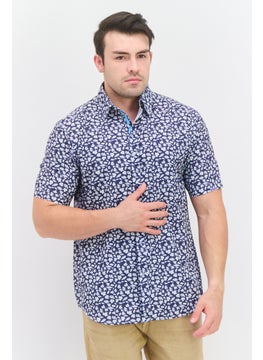 Men Regular Fit Printed Short Sleeves Casual Shirt, Navy - pzsku/Z04472F030B84205741ACZ/45/_/1737641898/0d566fcb-4dad-40e3-9e97-66ed068cbce5