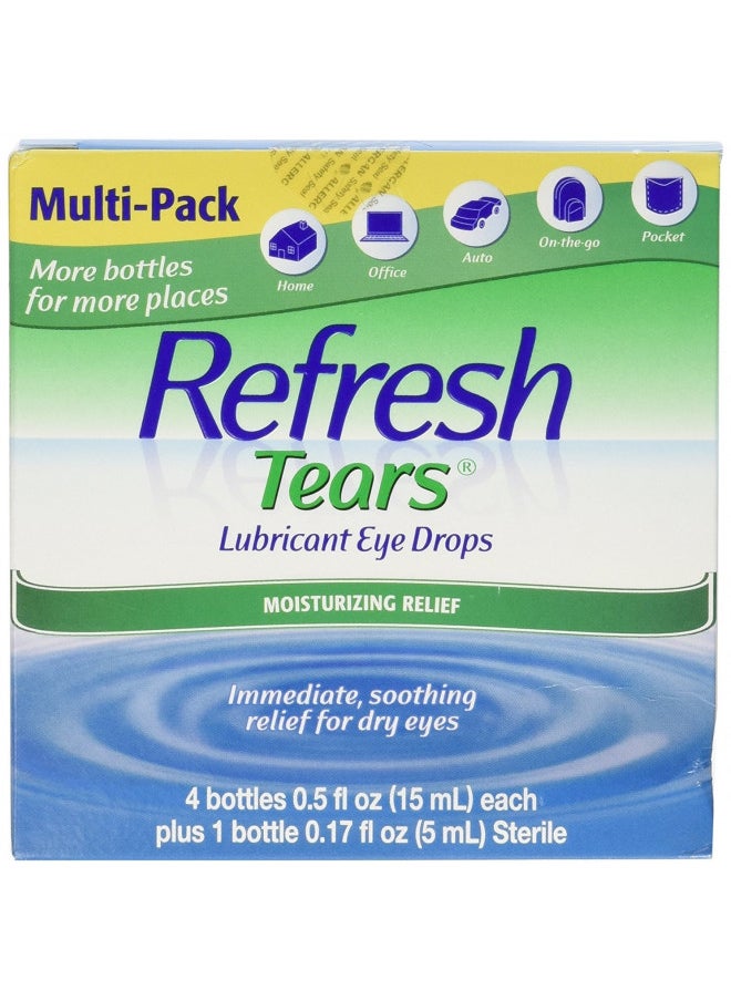 REFRESH Refresh Tears Eye Drop Lubricant 4 x 15ml Bottles + 1 Bonus 5ml Bottle 