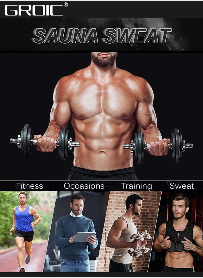 GROIC - Men Sauna Vest Hot Sweat Waist Trainer Corset Neoprene Tank Top Shapewear Slimming Shirt Workout Suit - Image 1