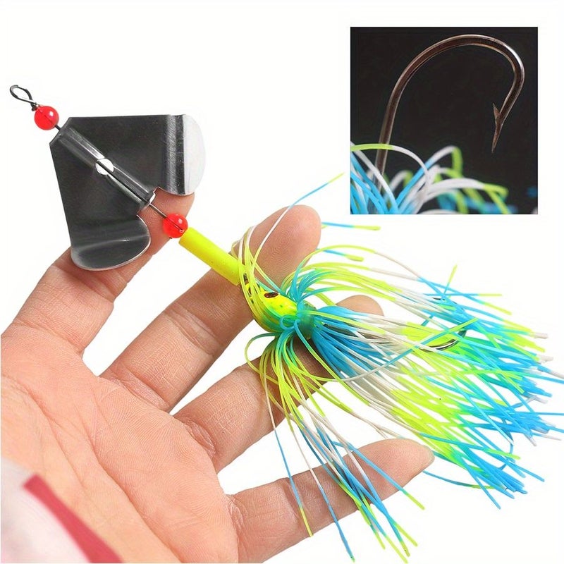 4 Pcs Mix Color Willow Leaf Blade Sinking Artificial Baits With Flashing Sequin Spinnerbait For Pike Trout Fishing Kit - Image 4