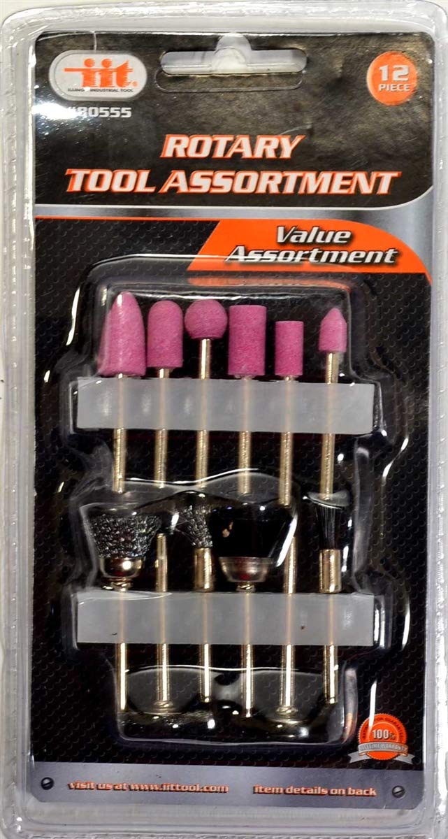 THERMO 12 pcs Rotary Tool Assortment Set for Hobby CraftDie Grinder Accessory Set with 18 Shank