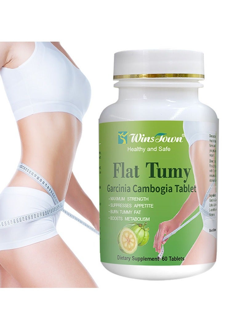 وينز تاون قرص جارسينيا المسطح ، قرص كامبوغيا ، أقراص زنوية رفيعة ، حبوب منع الحمل آمنة لانقاص الوزن ، أقراص رفيعة للوزن لحرق الدهون وتخسيس الجسم ، (60 قرصًا) - Image 1