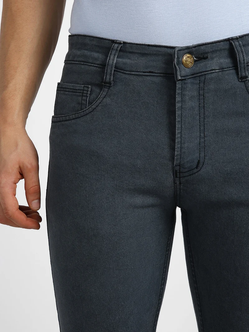 Urbano Fashion  Urbano Fashion Men's Grey Regular Fit Washed Jeans Stretchable for Men | Best Price UAE