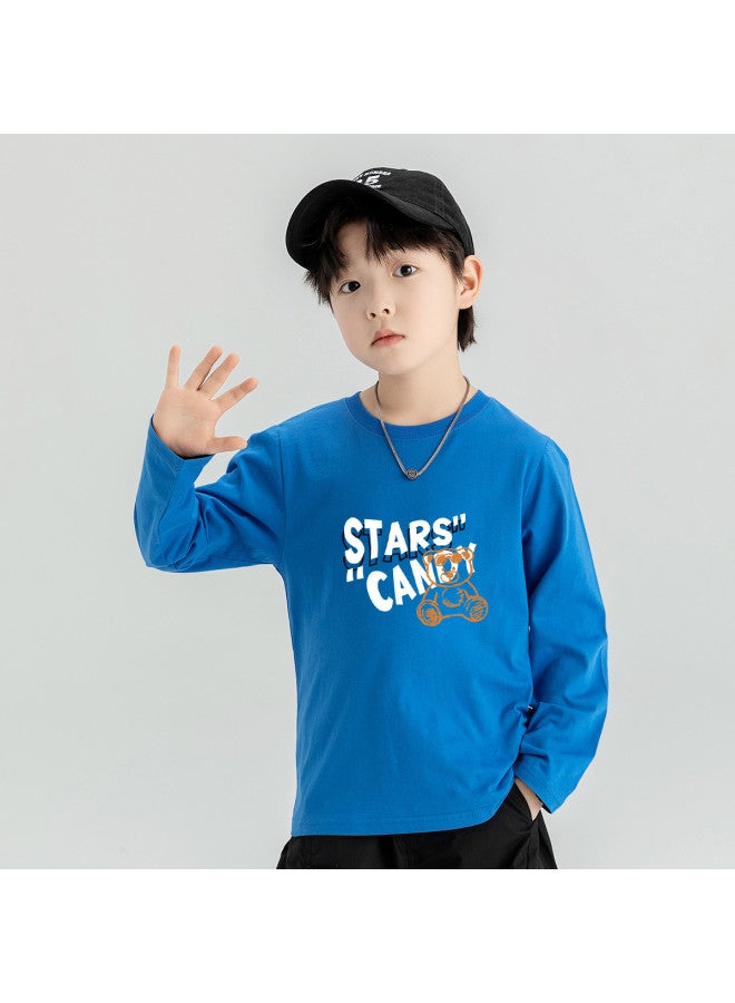 Badibadi Comfortable Cotton Base Layer】25 Years Spring And Autumn New Boys' T-shirt, Round Neck Long Sleeve With Print, Soft And Comfortable - Image 3
