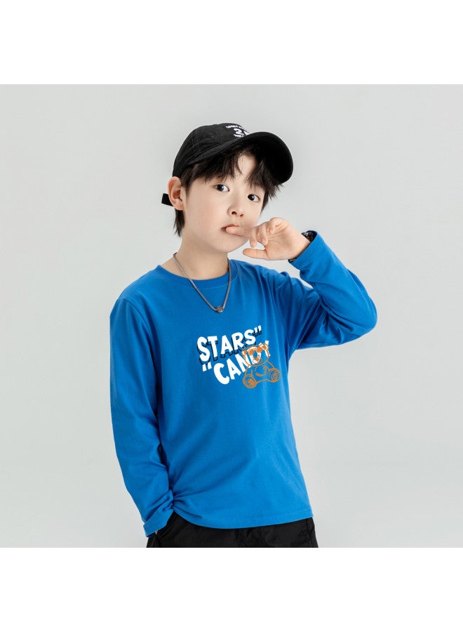 Badibadi Comfortable Cotton Base Layer】25 Years Spring And Autumn New Boys' T-shirt, Round Neck Long Sleeve With Print, Soft And Comfortable - Image 4