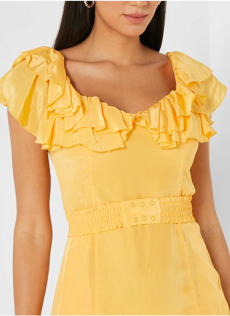 French Connection Ruffle Detail Dress
