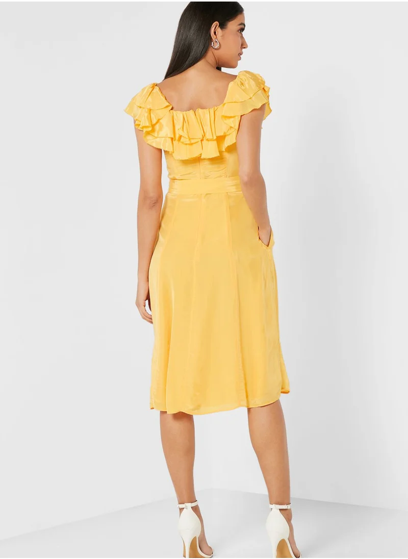 French Connection Ruffle Detail Dress