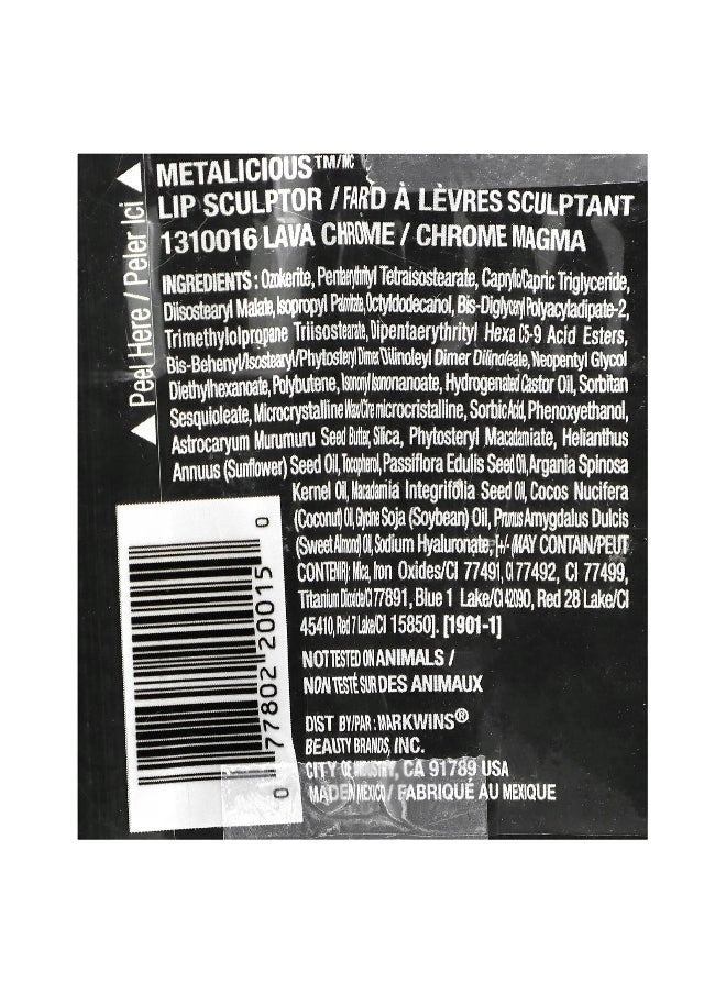 Black Radiance Black Radiance, Metalicious, Lip Sculptor, 1310016 Lava Chrome, 0.077 oz (2.2 g)  - Image 2
