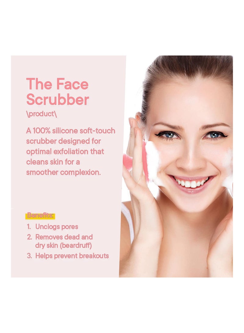 Silicone Face Scrubber - Manual Waterproof Facial Cleansing Brush for Sensitive Skin, Exfoliating & Deep Cleansing (Pink) - Image 4
