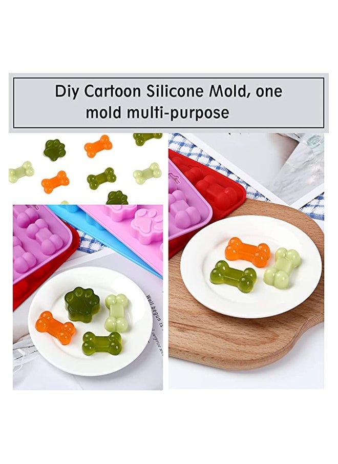 Silicone Ice Molds Trays with Puppy Dog Paw and Bone Shape, Non stick Natural Food Grade Silicone Molds Used for Jelly, Candy, Chocolate,Ice Cube, Can Bake Dog Snack Biscuits  - Image 2