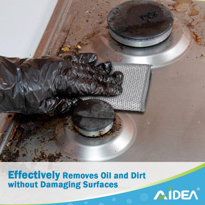 AIDEA Non Scratch Wire Dishcloth 24PK, Wire Dishwashing Rag for Wet and Dry, Dish Cloths for Washing Dishes, Cleaning Pads Steel Scrubber for Cookware, Sinks, Dishes, Stove Tops, 7"Ã—8" - Image 2