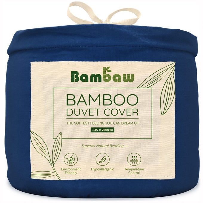 100 BAMBOO DUVET COVER SINGLE 135X200 CM BREATHABLE COOL SHEETS FOR SUMMER SOFT BAMBOO BEDDING HOTEL QUALITY BEDDING SINGLE BED ANTI ALLERGY DUVET COVER 135X200 CM NAVY BLUE